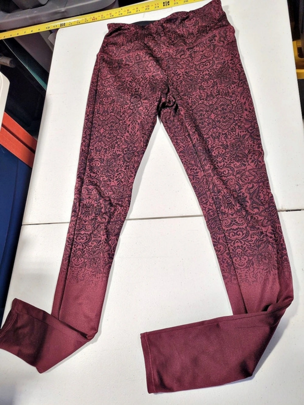 maurices inMOTION Paisley Athletic Leggings in Pink & Black Size Small Like11
